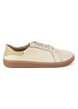 Aura: Kremowe Damskie Barefoot Sneakersy Skórzane | Wygodne Buty z Płaską Podeszwą ze sklepu butyolivier w kategorii Półbuty damskie - zdjęcie 184767080