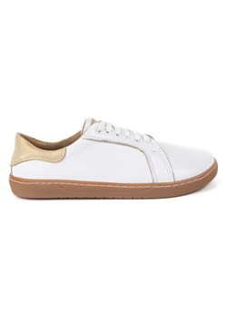 Białe Damskie Skórzane Trampki Barefoot AURA | Klasyczne Buty Minimalistyczne, Zerowy Drop ze sklepu butyolivier w kategorii Półbuty damskie - zdjęcie 184767092