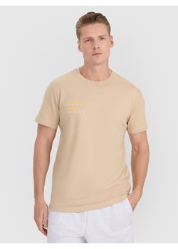 Męski t-shirt z nadrukiem 4F 4FRSS25TTSHM2848 - brązowy ze sklepu Sportstylestory.com w kategorii T-shirty męskie - zdjęcie 184767381