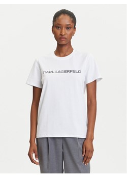 KARL LAGERFELD T-Shirt A3W17102 Biały Regular Fit ze sklepu MODIVO w kategorii Bluzki damskie - zdjęcie 184768090