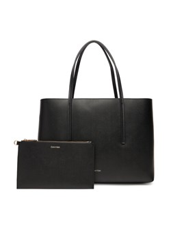 Calvin Klein Torebka Foil Logo Small Tote LV04F3275G Czarny ze sklepu MODIVO w kategorii Torby Shopper bag - zdjęcie 184768110