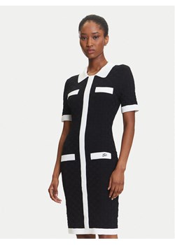 KARL LAGERFELD Sukienka dzianinowa A3W13036 Czarny Slim Fit - id: 0000305575357 - marki Karl Lagerfeld - 184768162 KARL LAGERFELD Sukienka dzianinowa A3W13036 Czarny Slim Fit ze sklepu MODIVO w kategorii Sukienki - zdjęcie 184768162