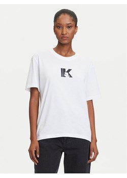 Karl Lagerfeld Jeans T-Shirt A3W17094 Biały Regular Fit ze sklepu MODIVO w kategorii Bluzki damskie - zdjęcie 184768211