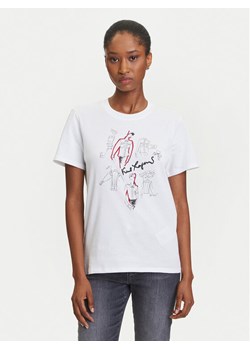 KARL LAGERFELD T-Shirt A3W17099 Biały Regular Fit ze sklepu MODIVO w kategorii Bluzki damskie - zdjęcie 184768233