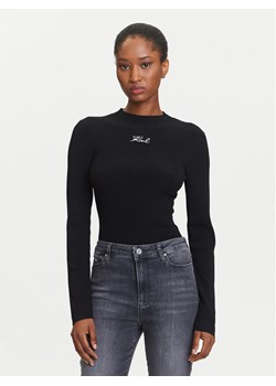 KARL LAGERFELD Sweter A3W18025 Czarny Slim Fit ze sklepu MODIVO w kategorii Swetry damskie - zdjęcie 184768234