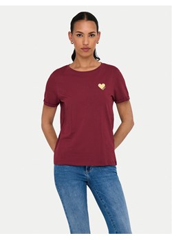 ONLY T-Shirt Kita 15244714 Bordowy Regular Fit ze sklepu MODIVO w kategorii Bluzki damskie - zdjęcie 184769843