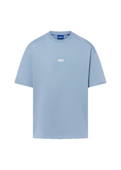 HUGO BLUE Koszulka męska - Nalono Mężczyźni Bawełna jasnoniebieski jednolity ze sklepu vangraaf w kategorii T-shirty męskie - zdjęcie 184773263