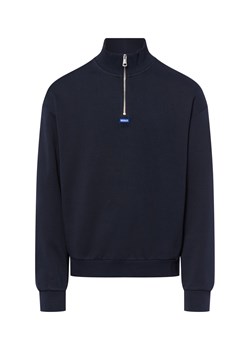 HUGO BLUE Bluza męska - Neeler Mężczyźni Bawełna granatowy jednolity ze sklepu vangraaf w kategorii Bluzy męskie - zdjęcie 184773272