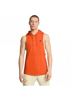 Męski top treningowy Under Armour UA Men\'s Project Rock Sleeveless Hoodie - pomarańczowy ze sklepu Sportstylestory.com w kategorii T-shirty męskie - zdjęcie 184774794