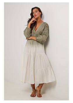 Le Monde du Lin Sukienka w kolorze zielono-białym ze sklepu Limango Polska w kategorii Sukienki - zdjęcie 184774923