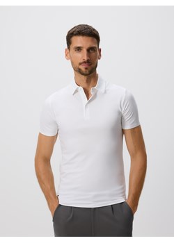 Reserved - Koszulka polo slim - biały ze sklepu Reserved w kategorii T-shirty męskie - zdjęcie 184777401