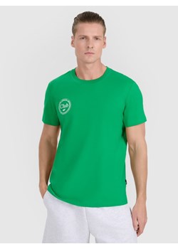 Męski t-shirt z nadrukiem 4F 4FRSS25TTSHM2854 - zielony ze sklepu Sportstylestory.com w kategorii T-shirty męskie - zdjęcie 184780050