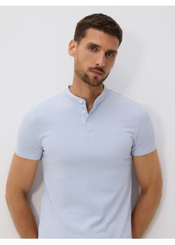 Reserved - Koszulka polo regular z bawełny - jasnoniebieski ze sklepu Reserved w kategorii T-shirty męskie - zdjęcie 184780731