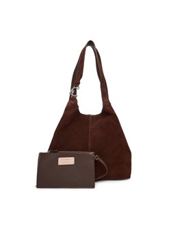 Torebka Coccinelle The Coccinelle C-Easy E1 THE 11 02 01 Brązowy ze sklepu eobuwie.pl w kategorii Torby Shopper bag - zdjęcie 184781191