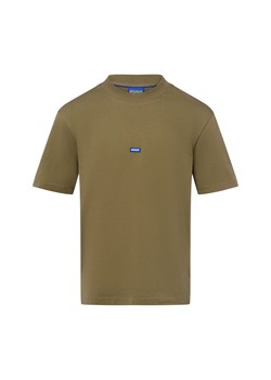 HUGO BLUE Koszulka męska - Nieros Mężczyźni Bawełna oliwkowy jednolity ze sklepu vangraaf w kategorii T-shirty męskie - zdjęcie 184781621