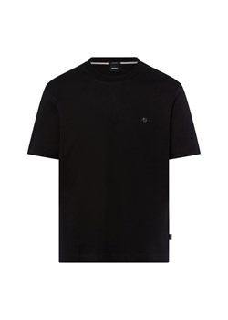BOSS Koszulka męska - Taut Mężczyźni Bawełna czarny jednolity ze sklepu vangraaf w kategorii T-shirty męskie - zdjęcie 184781630