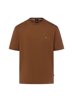 BOSS Koszulka męska - Taut Mężczyźni Bawełna nugatowy jednolity ze sklepu vangraaf w kategorii T-shirty męskie - zdjęcie 184781631