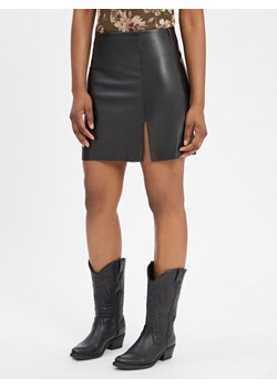 Noisy May Spódnica damska Kobiety Sztuczna skóra czarny jednolity ze sklepu vangraaf w kategorii Spódnice - zdjęcie 184781642