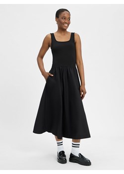 Tommy Hilfiger Damska sukienka midi Kobiety wiskoza czarny jednolity ze sklepu vangraaf w kategorii Sukienki - zdjęcie 184781654