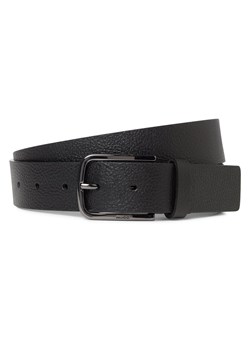 HUGO Męski pasek skórzany - Gurth Mężczyźni skóra czarny jednolity ze sklepu vangraaf w kategorii Paski męskie - zdjęcie 184781663
