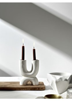Sinsay - Świecznik ceramiczny - kremowy ze sklepu Sinsay w kategorii Świeczniki - zdjęcie 184782982