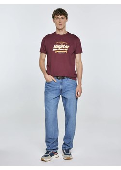 Koszulka męska z nadrukiem bordowa Briss 604 ze sklepu Big Star w kategorii T-shirty męskie - zdjęcie 184783642