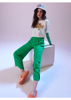 Sinsay - Crop top z nadrukiem - kremowy ze sklepu Sinsay w kategorii Bluzki damskie - zdjęcie 184784340