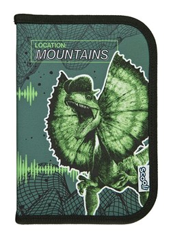 Jurassic World Piórnik &quot;Jurassic World&quot; w kolorze zielonym z akcesoriami - 14 x 20 x 3 cm ze sklepu Limango Polska w kategorii Piórniki - zdjęcie 184784430