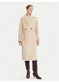 Weekend Max Mara Płaszcz wełniany Resina 2525016031 Beżowy Regular Fit ze sklepu MODIVO w kategorii Płaszcze damskie - zdjęcie 184787664