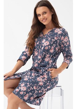 Rozpinany szlafrok damski indygo 390, Kolor indygo-wzór, Rozmiar L, Luna ze sklepu Primodo w kategorii Szlafroki damskie - zdjęcie 184788893