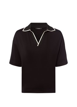 Opus Damska koszulka polo - Soffice Kobiety wiskoza czarny jednolity ze sklepu vangraaf w kategorii Bluzki damskie - zdjęcie 184791121