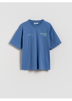 Reserved - Bawełniany t-shirt z nadrukiem - granatowy ze sklepu Reserved w kategorii T-shirty chłopięce - zdjęcie 184791392