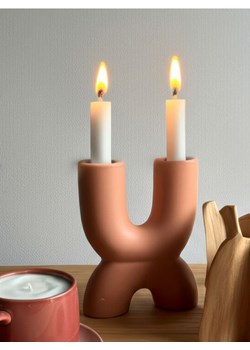 Sinsay - Świecznik ceramiczny - pomarańczowy ze sklepu Sinsay w kategorii Świeczniki - zdjęcie 184793094