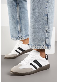 Białe Casualowe Sneakersy na Płaskiej Podeszwie z Paskami Jereria ze sklepu renee.pl w kategorii Buty sportowe damskie - zdjęcie 184795531