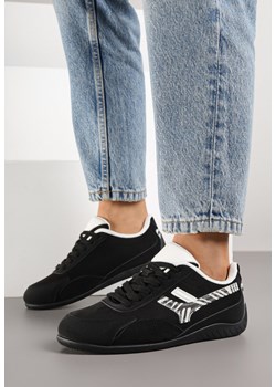 Czarne Sneakersy Ozdobione Geometrycznym Wzorem w Zeberkę Arulia ze sklepu born2be.pl w kategorii Buty sportowe damskie - zdjęcie 184795622