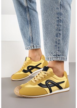 Żółte Sneakersy Ozdobione Geometrycznym Motywem Ardetia ze sklepu born2be.pl w kategorii Buty sportowe damskie - zdjęcie 184795664