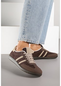 Brązowe Sneakersy z Imitacji Zamszu na Płaskiej Podeszwie Memeriana ze sklepu born2be.pl w kategorii Buty sportowe damskie - zdjęcie 184795724