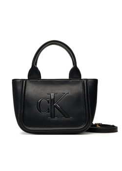 Calvin Klein Torebka Bold Ck Small Tote With Strap LV04F3219G Czarny ze sklepu MODIVO w kategorii Kuferki - zdjęcie 184797694