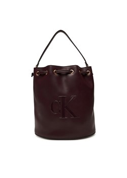 Calvin Klein Torebka Bold Ck Large Bucket Bag LV04F3232G Bordowy ze sklepu MODIVO w kategorii Kopertówki - zdjęcie 184797732