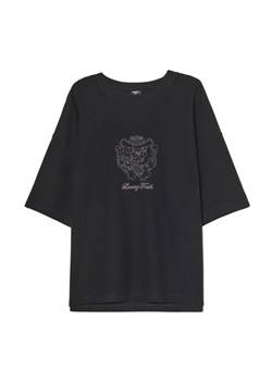 Cropp - Czarna koszulka z haftem - czarny ze sklepu Cropp w kategorii T-shirty męskie - zdjęcie 184798702