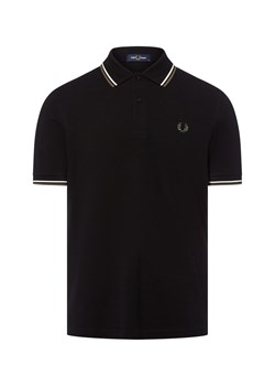 Fred Perry Męska koszulka polo Mężczyźni Bawełna czarny jednolity ze sklepu vangraaf w kategorii T-shirty męskie - zdjęcie 184798901