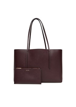 Torebka Calvin Klein Foil Logo Tote W/Pouch LV04F3274G Bordowy ze sklepu eobuwie.pl w kategorii Torby Shopper bag - zdjęcie 184799701