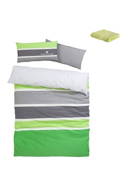 Tom Tailor home Komplet pościeli renforcé &quot;Felix&quot; w kolorze zielono-szarym - 200 x 135 cm ze sklepu Limango Polska w kategorii Pościele - zdjęcie 184801351