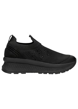 Czarne Materiałowe Sneakersy Relaks Z Kryształkami ze sklepu Wojas w kategorii Buty sportowe damskie - zdjęcie 184808744