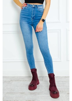 SPODNIE JEANSOWE SKINNY Z BARDZO WYSOKIM STANEM- JASNY JEANS ze sklepu olika.com.pl w kategorii Jeansy damskie - zdjęcie 184809234