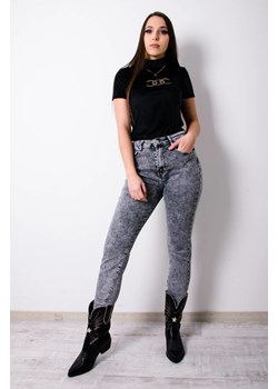 SZARE DEKATYZOWANE SPODNIE JEANSOWE Z WYSOKIM STANEM ze sklepu olika.com.pl w kategorii Jeansy damskie - zdjęcie 184809470