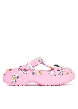 Crocs Klapki Peanuts Mary Jane Clog 211130 Różowy ze sklepu MODIVO w kategorii Klapki damskie - zdjęcie 184810941