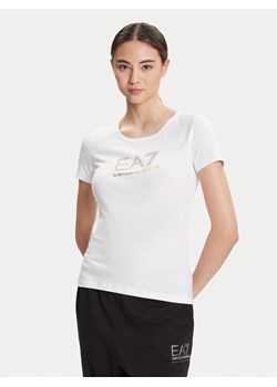 EA7 Emporio Armani T-Shirt 8NTT67 TJDQZ 1100 Biały Skinny Fit ze sklepu MODIVO w kategorii Bluzki damskie - zdjęcie 184811791