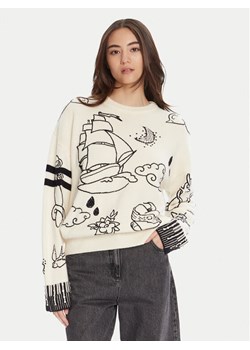PINKO Sweter Andros 105427 A2PK Écru Regular Fit ze sklepu MODIVO w kategorii Swetry damskie - zdjęcie 184812921