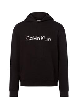 Calvin Klein Męska bluza z kapturem Mężczyźni Bawełna czarny jednolity ze sklepu vangraaf w kategorii Bluzy męskie - zdjęcie 184813361
